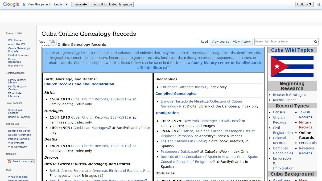 Cuba Online Genealogy Records • FamilySearch